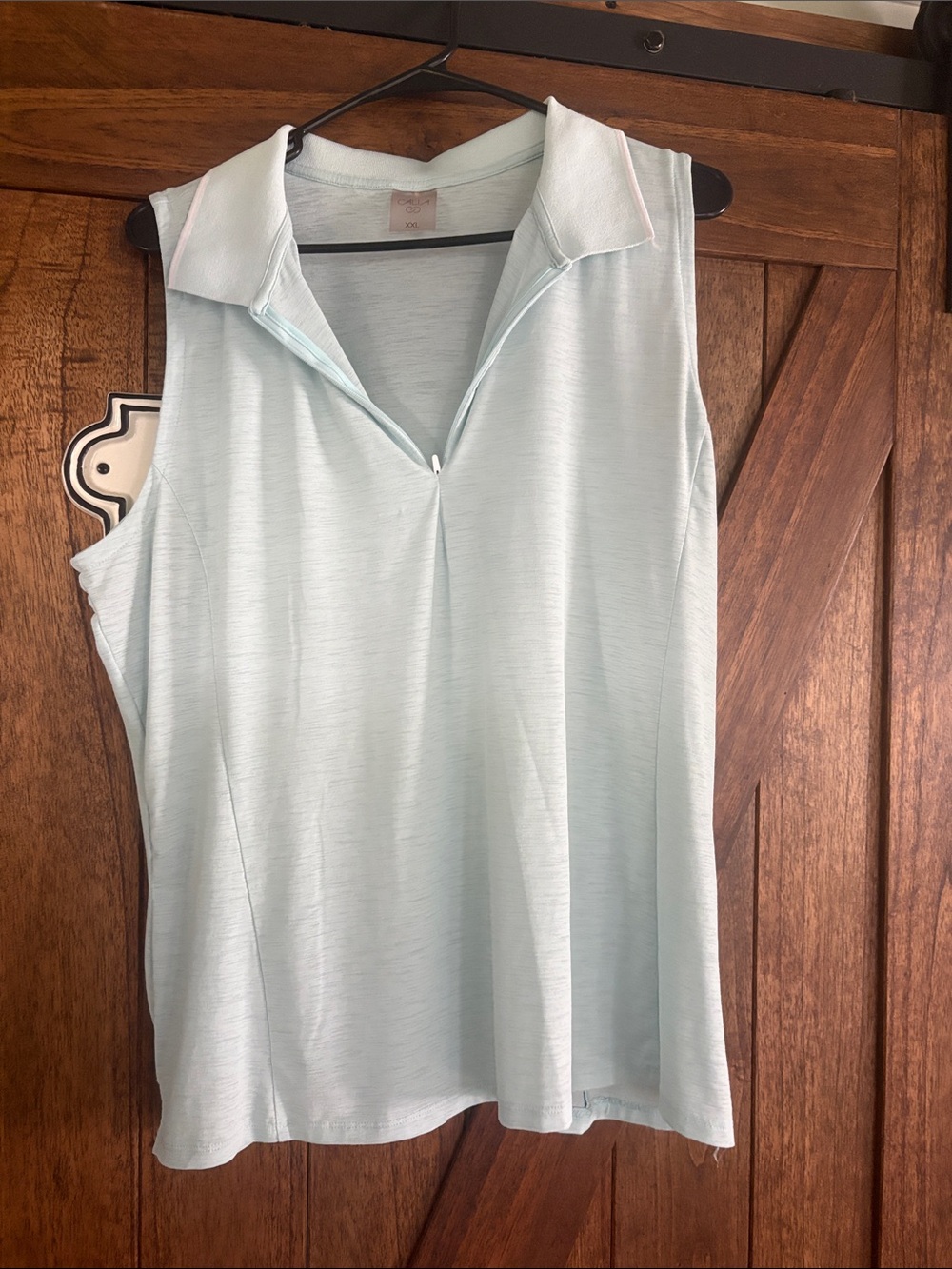 CALIA by Carrie Underwood Pale Blue Sleeveless Zip Golf Tank